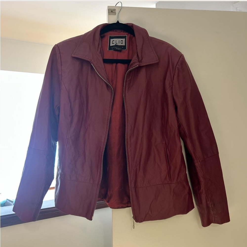 Vintage CLIO Red Leather Jacket